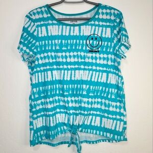 Justice Juniors Teal Tie Dye Top Size XXL (16/18P)
